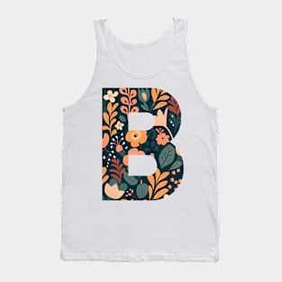 Whimsical Floral Letter B Tank Top